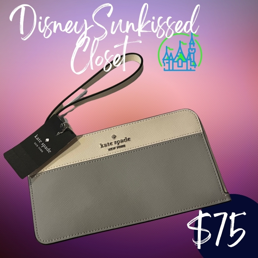 Kate Spade Gray and white colorblock wristlet Wallet